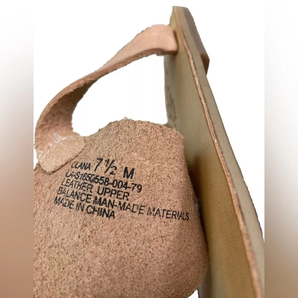 Latigo Embroidered Beige Leather Women’s Toe Loop Flat Sandals Thong Size 7.5 - Picture 7 of 7